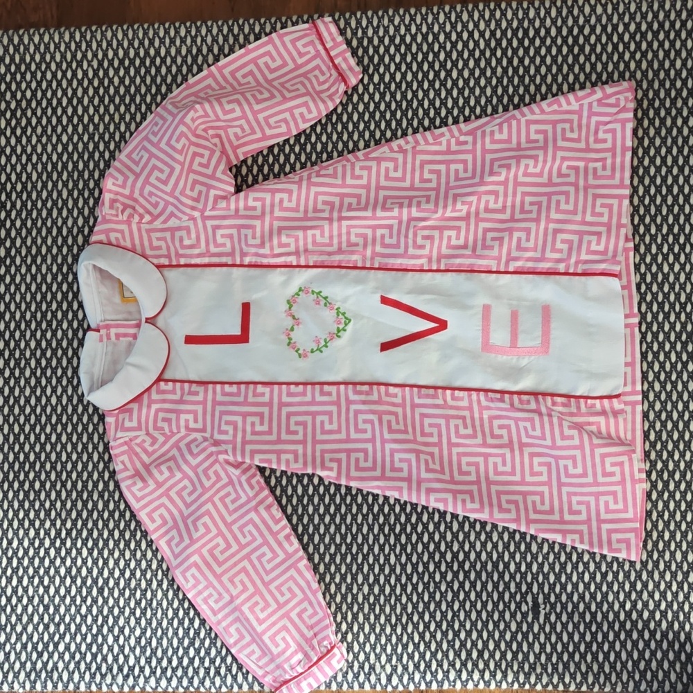 Custom Valentine's Day Girls Embroidery Dress